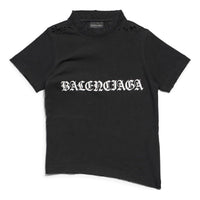 (WMNS) Balenciaga Gothic Type Shrunk T-Shirt 'Black White' 788246TQVJ51569