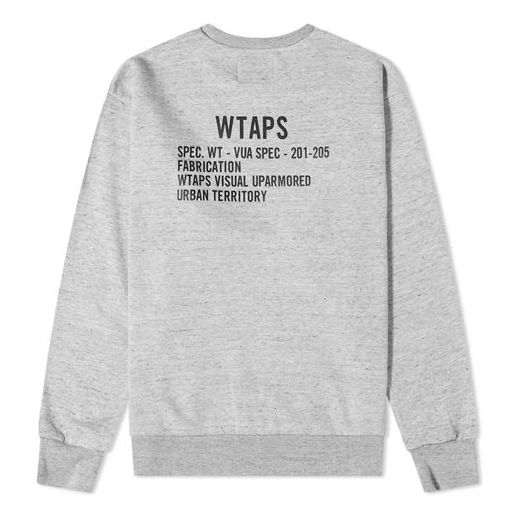 WTAPS Academy Crew Neck / Sweatshirt. Copo Letters Printed Pullover Sweatshirt Unisex Grey 201ATDT-CSM23