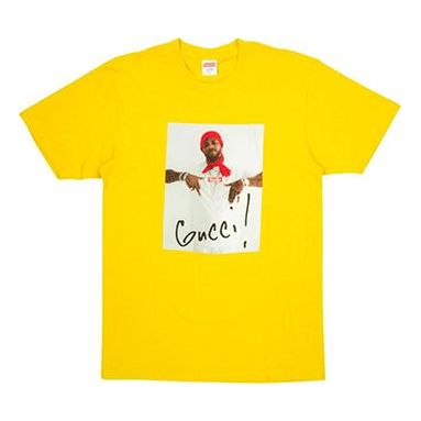 Supreme FW16 Gucci Mane Tee Yellow Character Printing Short Sleeve Unisex SS18-0228