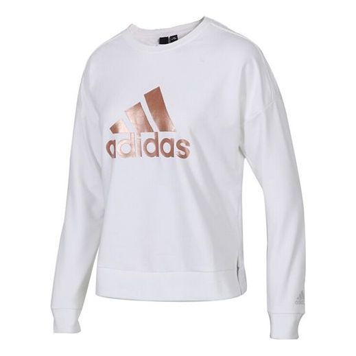 (WMNS) adidas Sports Stylish Round Neck Pullover White EA3103