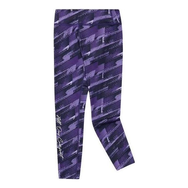 (GS) Skechers Letter Printed Elastic Slim Fit Pants 'Purple' P223G053
