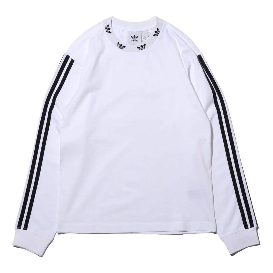adidas originals Trefoil Rib Ls Sweatshirt For Men White FM1507