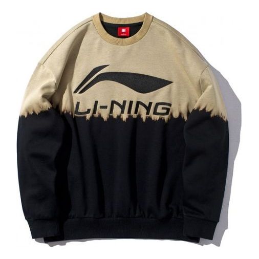 Li-Ning Contrasting Colors Sports Pullover Round Neck Black AWDP871-1