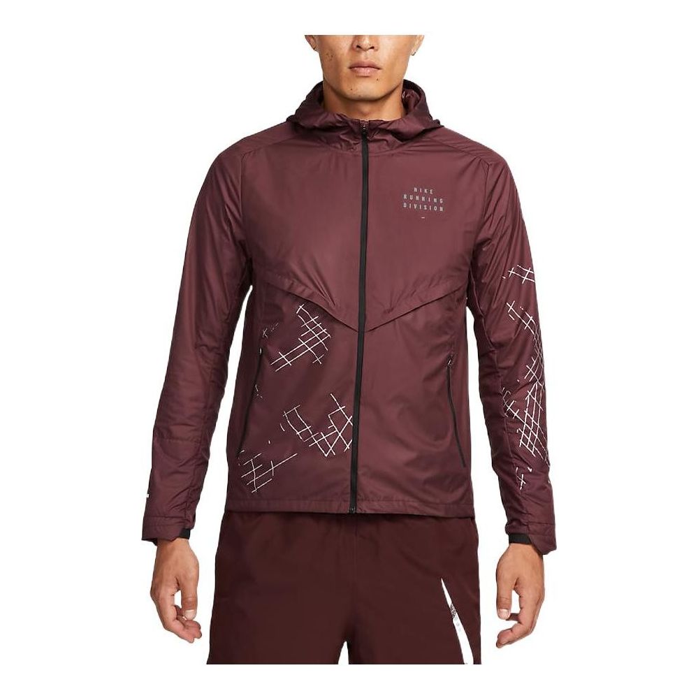 Nike Alphabet Zipper Hooded Track Jacket Men's Brown DQ6519-652