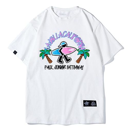PJs Vigor Multi-Color Pattern Printing Short Sleeve Unisex White 20SSTS1031-P