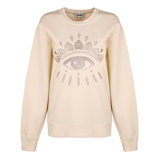 (WMNS) KENZO Pattern Round Neck Long Sleeves Hoodie Beige FA62SW8234XC-03