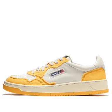 AUTRY Medalist Canvas-Panelled 'White Yellow' AULM-CB06