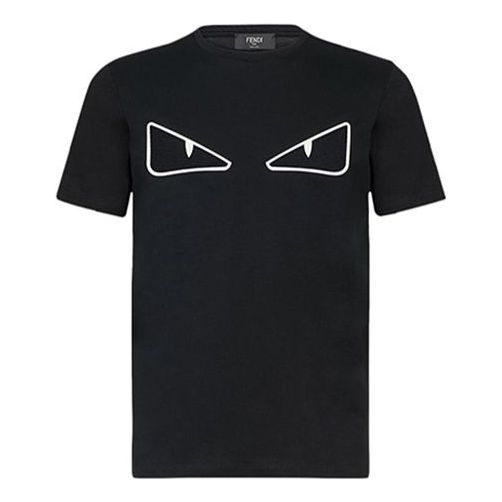 Men's FENDI Small Eye Pattern Short Sleeve Black FAF532-A78J-F0GME