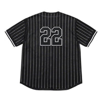 Supreme SS22 Week 16 Baseball Jersey 'Rhinestone Stripe Black' SUP-SS22-920