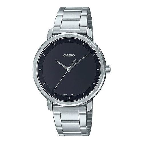 CASIO Dress Series Black Quartz Waterproof Watch 33.9mm Stainless Steel Strap LTP-B115D-1EV