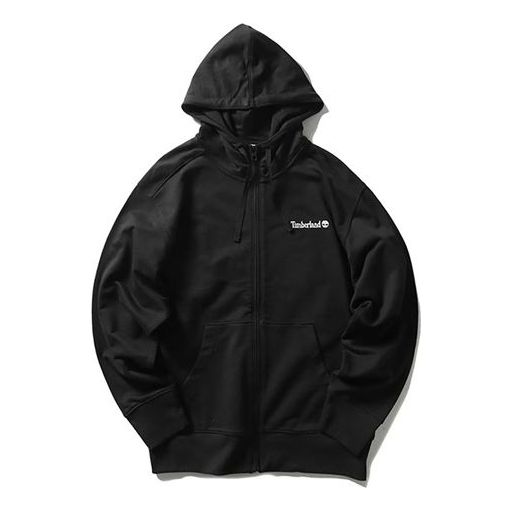 Men's Timberland Logo Printing hooded Zipper Black A1WA2001