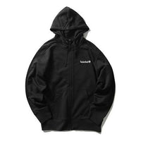Men's Timberland Logo Printing hooded Zipper Black A1WA2001