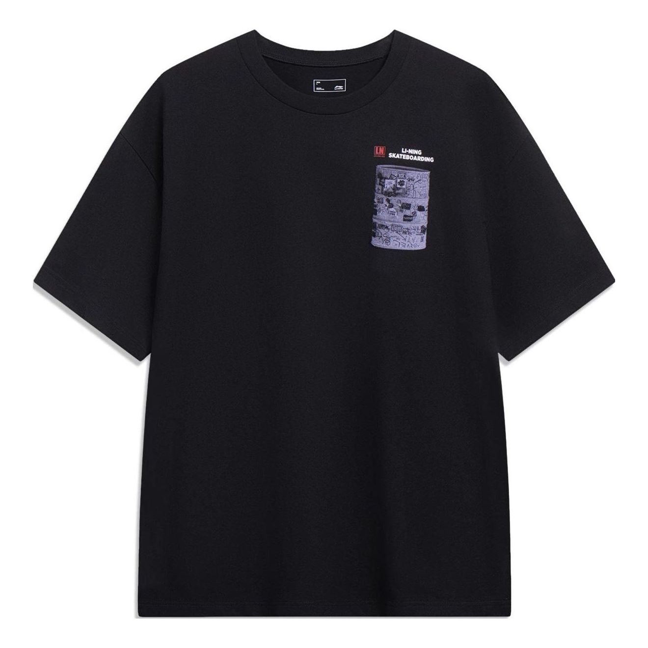 Li-Ning Skateboarding Graphic T-shirt 'Black' AHST071-1