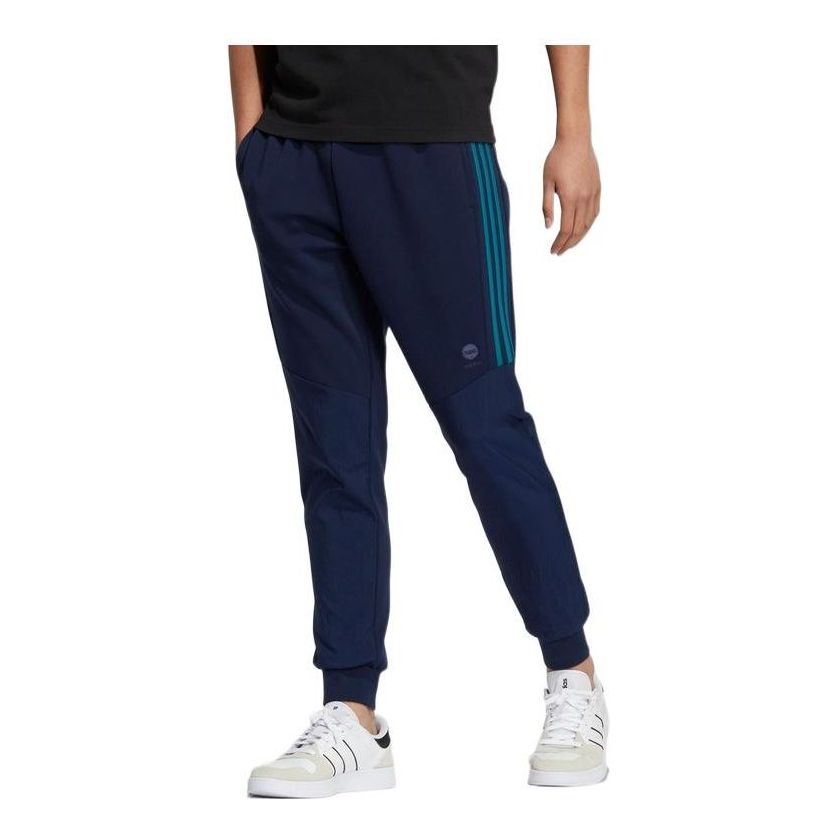 Men's adidas neo Casual Bundle Feet Stripe Sports Pants/Trousers/Joggers Navy Blue HC9674
