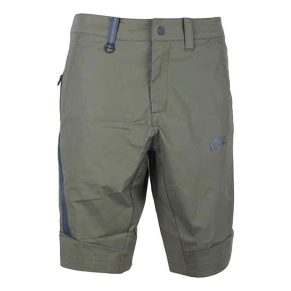 Men's Nike Logo Colorblock waterproof Zipper Cargo Shorts Green 823366-325