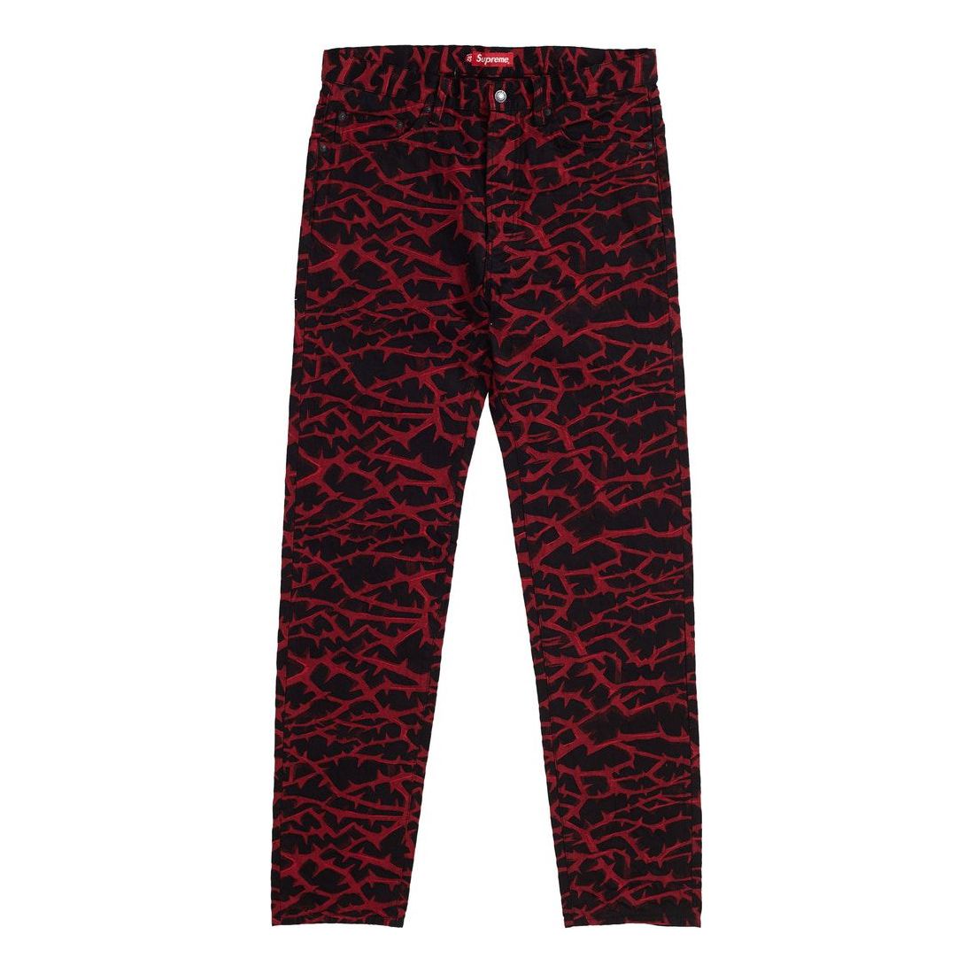 Supreme FW18 Thorn Jean Red Thorns Casual Pants Long Pants SUP-FW18-710