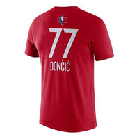 Men's Nike All-Star Doncic Basketball Sports Short Sleeve Red T-Shirt BV9192-681