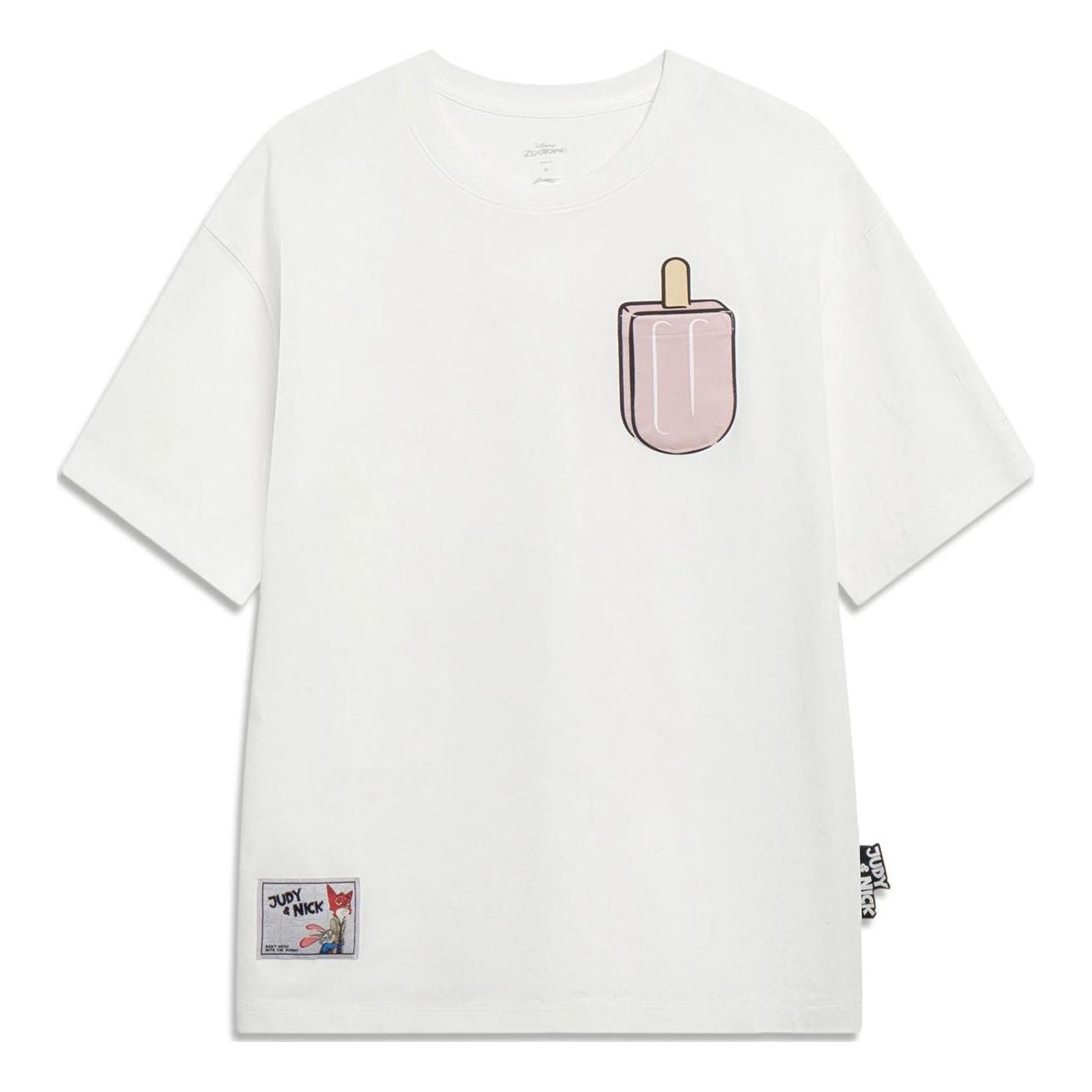 (WMNS) Li-Ning x Disney Zootopia Graphic T-shirt 'White' AHST276-4