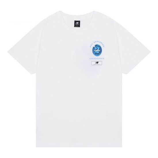 New Balance Men's New Balance Logo Printing Casual Round Neck Short Sleeve White MT13930-WT