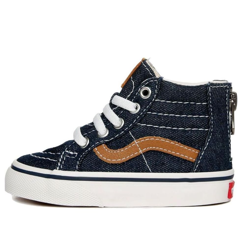 (GS) Vans SK8-Hi Zip Denim Shoes 'Navy Brown' VN0A32R3QQJ