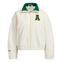 (WMNS) adidas Alphabet Print Stand Collar Zip-Up Sports Jacket Asia Sizing 'White' IL6501