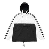 adidas Sports hooded Interchange Jacket Black White Splicing ED5662