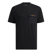 adidas neo M Sw Pkt Tee Chest Pocket Back Funny Sports Short Sleeve Black H55278