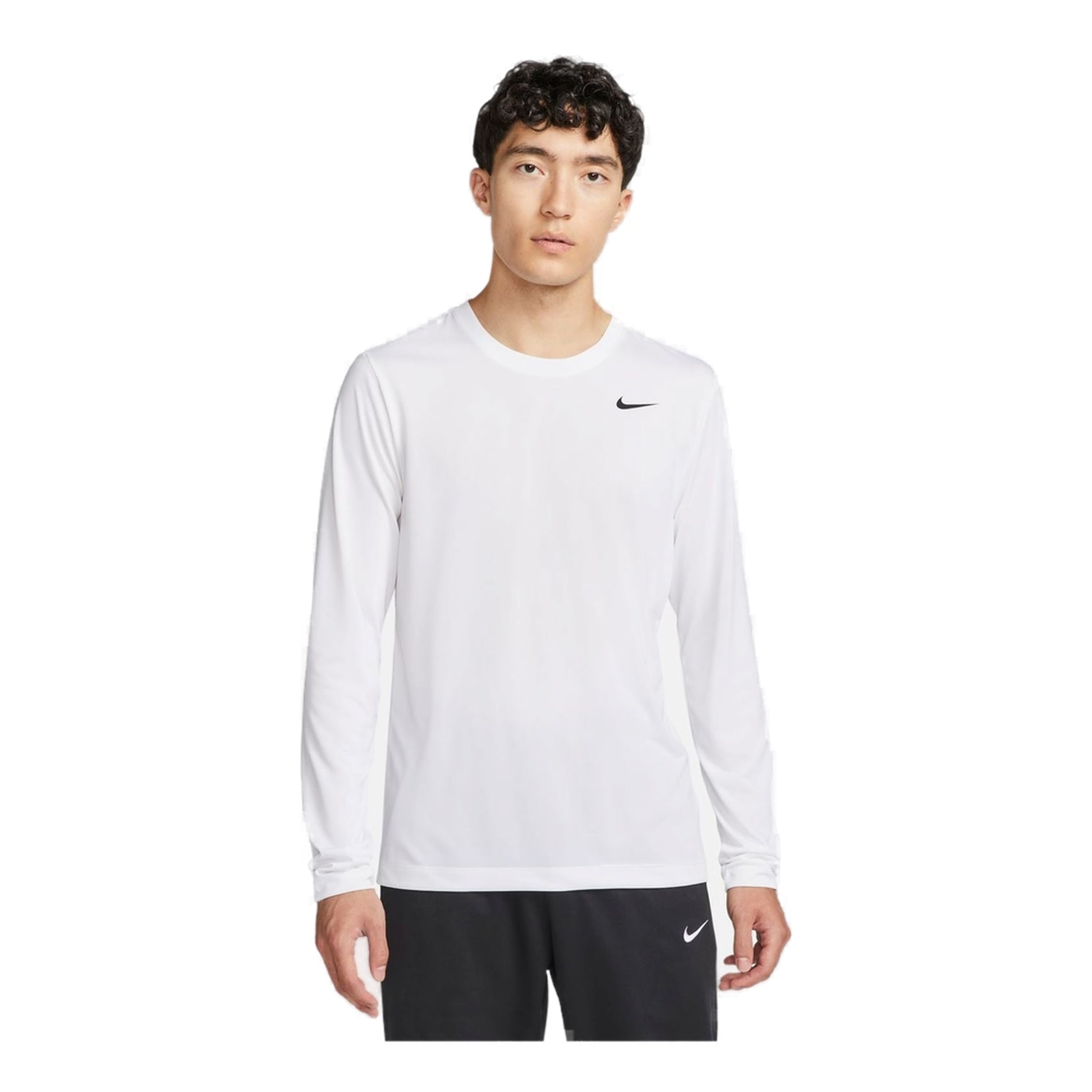 Nike Dri-FIT Logo Long-Sleeves Tee 'White' DX0994-100