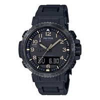 CASIO Waterproof Sports Solar Powered Mens Black Analog/Digital Combo PRW-50FC-1PR