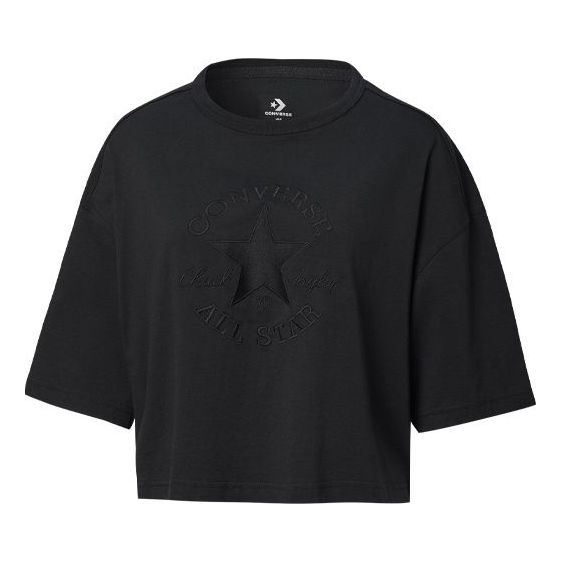 (WMNS) Converse All Star Series Alphabet Loose Short Sleeve Black 10020757-001