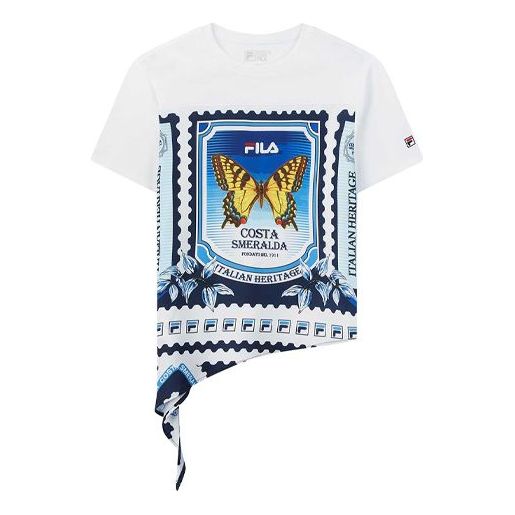 (WMNS) FILA Butterfly Short Sleeve White T-Shirt F11W028119F-WT