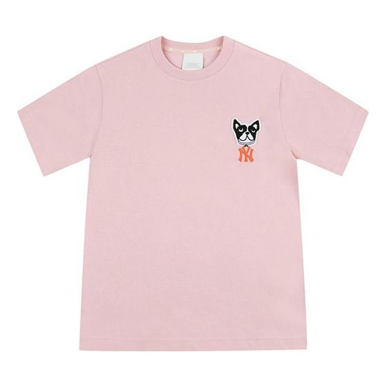 MLB Unisex New York Yankees Embroidery Tee Pink/Red 31TSC1031-50P
