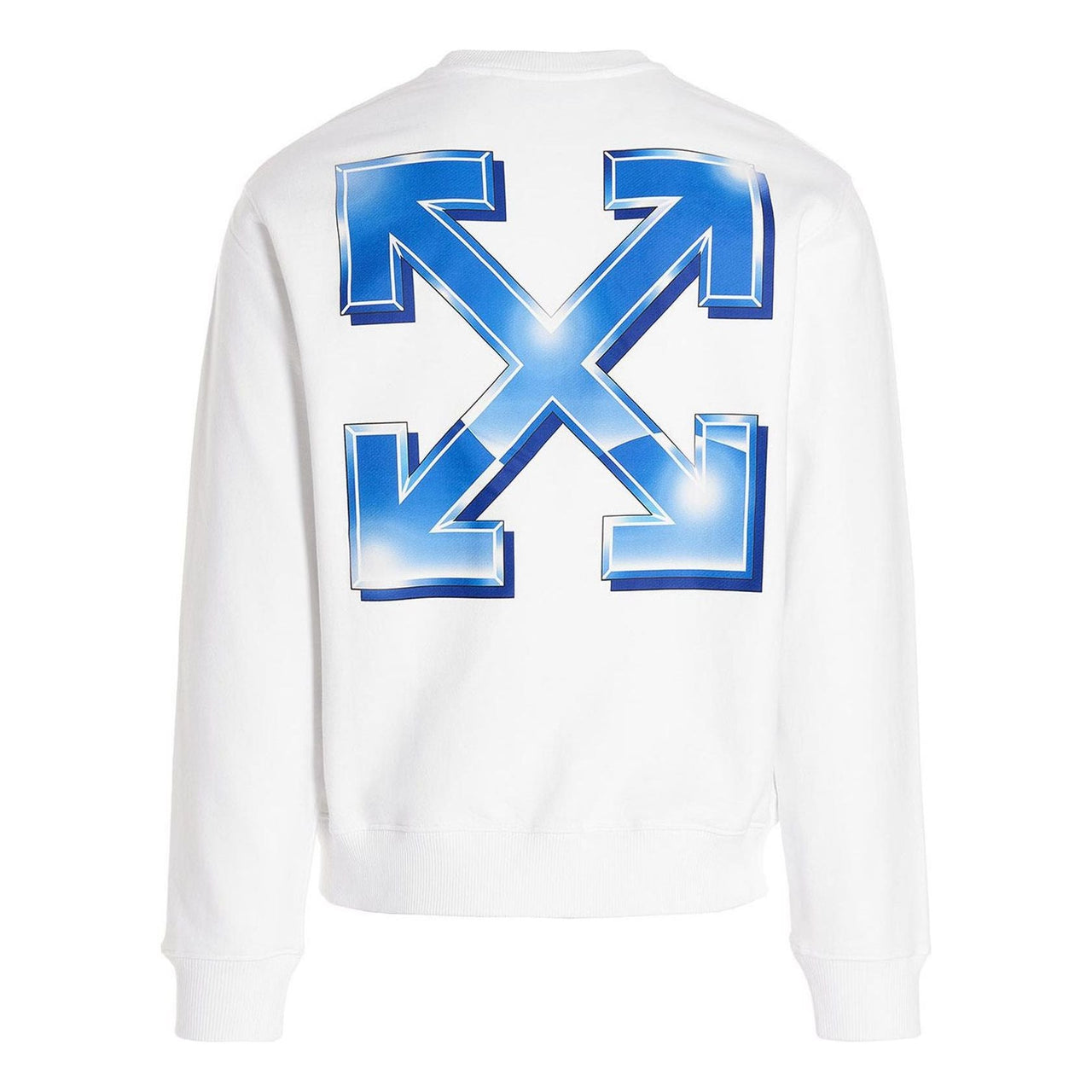 Men's Off-White SS22 Logo Printing Round Neck Pullover Hoodless Loose Fit White OMBA057S22FLE0040139