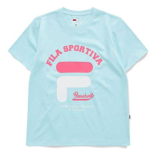 (WMNS) Fila Printing Casual Round Neck Short Sleeve Pink Green T11W122104F-TQ