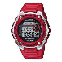 Men's CASIO Fashion Casual Radio Stopwatch Waterproof Sports Quartz Bordeaux Red Watch Mens Multi-ColorRed Digital WV-200R-4AJF