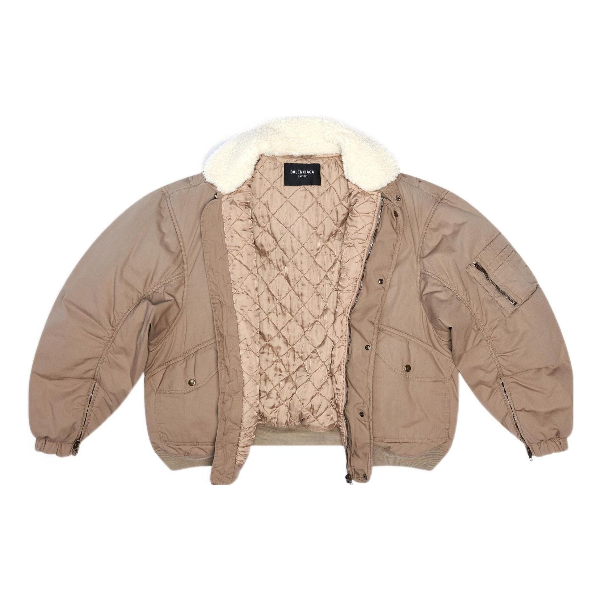 Balenciaga Cotton Ripstop Unity Bomber Jacket 'Beige' 698837TLP039577