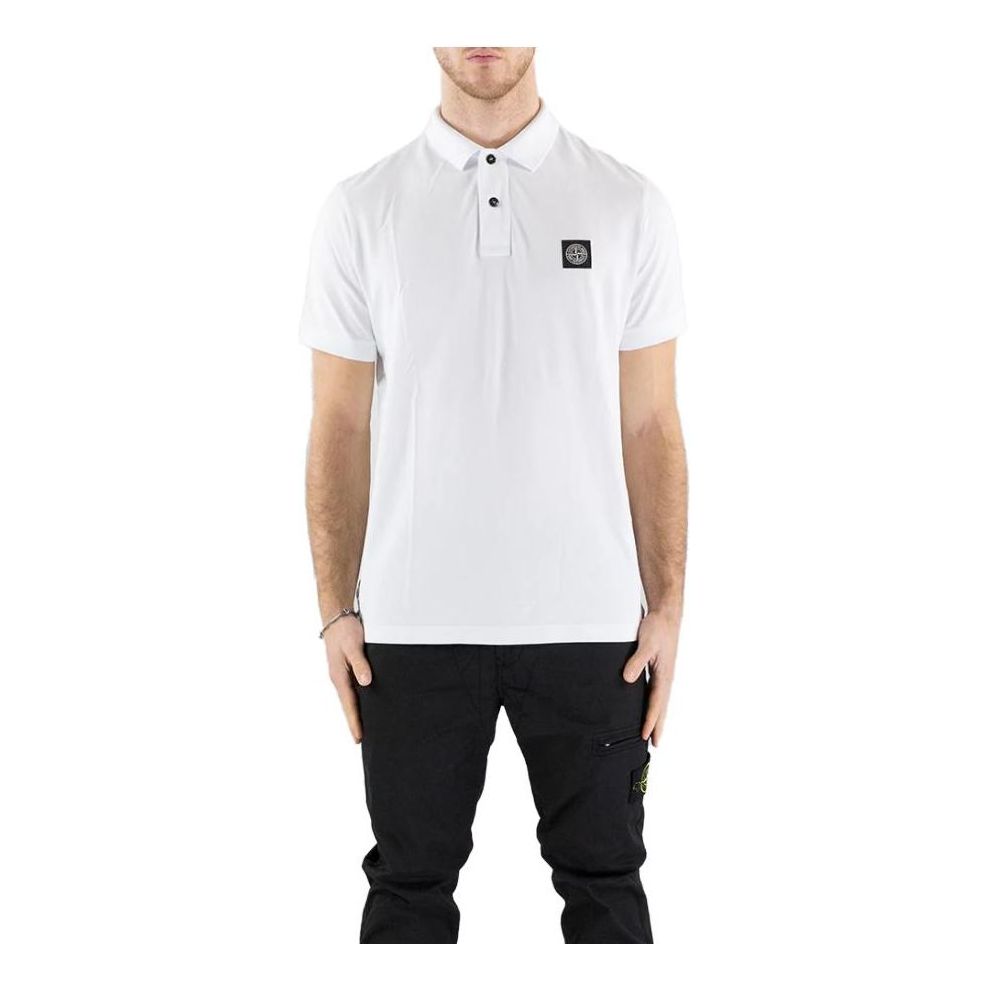 STONE ISLAND Compass-patch Short-Sleeved Polo Shirt 'White' 10152SC17-A0001