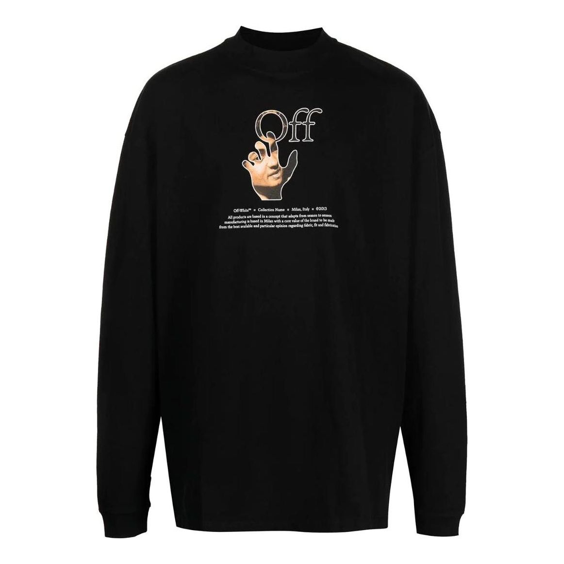 Men's Off-White SS22 Pattern Printing Long Sleeves Version Black OMAB032F21JER0051084
