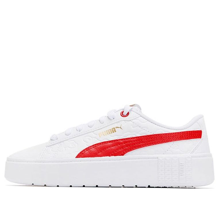 (WMNS) PUMA Smash Platform V2 'Celestial - White High Risk Red' 381156-01