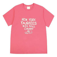 MLB Dad Shoes Series Short Sleeve Unisex Pink Red 31TS08031-50P