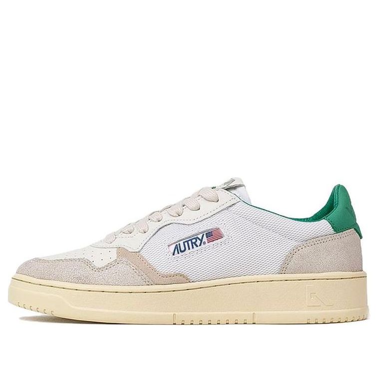 Autry Medalist Capra Leather with Nubuck Low 'White Green' AULM-CN03