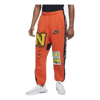 Nike Printing Alphabet Logo Sports Long Pants Orange DC2723-891