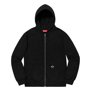 Supreme SS19 Star Zip Up Sweatshirt Zipper Unisex Black SUP-SS19-874