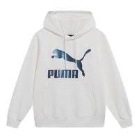 PUMA Classics Metallic Logo Hoodie 'White Blue' 535341-02