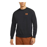 Men's Nike Back Plaid Logo Round Neck Casual Pullover Black DO2972-010