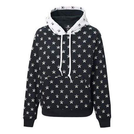(WMNS) Converse Printing Casual Sports Hoodie Black 10020882-001