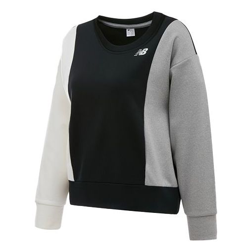 (WMNS) New Balance Crew Neck Tops Asia Sizing 'Black Grey' AWT03146-AG