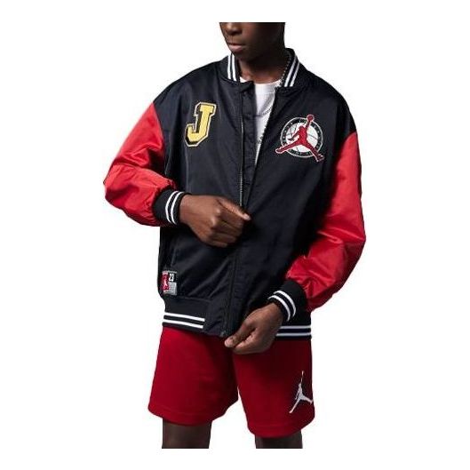 (GS) Air Jordan Jumpman Classic Bomber Jacket 'Black Red' FJ5347-010