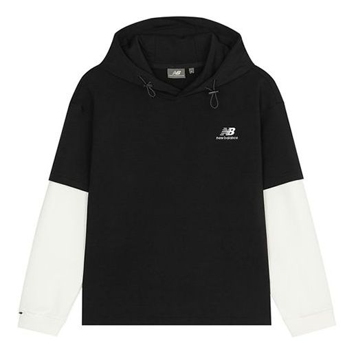New Balance Logo Hoodie Asia Sizing 'Black White' 5CC39543-BK