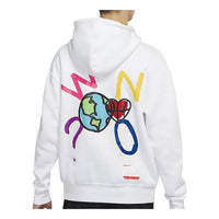 Air Jordan Why Not Printing Pattern Fleece Pullover White CW4255-100